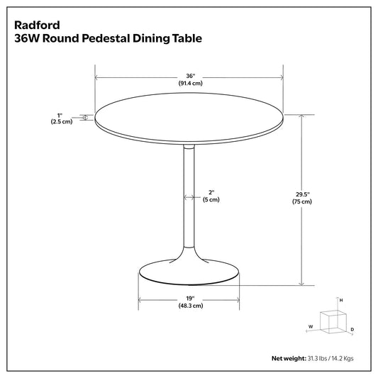 Radford - Round Dining Table - Walnut - Ego Home Furniture