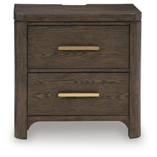 Load image into Gallery viewer, Radkin - Two Drawer Night Stand - Burnished Brown