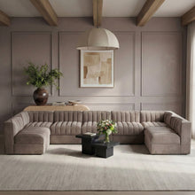 Load image into Gallery viewer, Rummi - Velvet Performance Fabric Upholstered 7 Piece Modular Sectional (With 2 Corner Chairs)