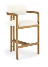 Load image into Gallery viewer, Aurum - Vegan Leather Upholstered Counter Stool With Brushed Brass Base