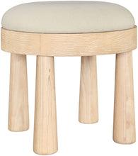 Load image into Gallery viewer, Larea - Linen Textured Fabric Ottoman - Natural Base