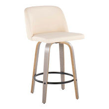 Load image into Gallery viewer, Toriano - Contemporary Fixed Height Counter Stool With Swivel & Round Footrest (Set of 2)