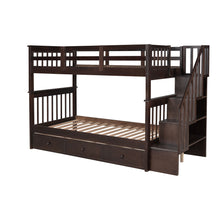 Load image into Gallery viewer, Stairway Bunk Bed With Storage And Guard Rail For Bedroom