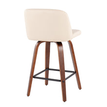 Load image into Gallery viewer, Toriano - Mid Century Modern Fixed Height Counter Stool & Square Footrest (Set of 2)