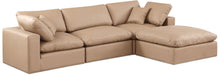 Load image into Gallery viewer, Comfy - 4 Piece Faux Leather Modular Sectional With Chaise - Tan