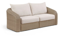 Load image into Gallery viewer, Seacrest - Olefin Water Resistant Fabric And Wicker 2 Piece Outdoor Patio Modular Loveseat
