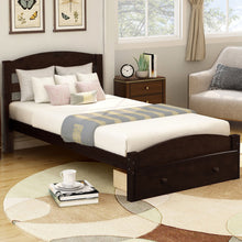 Load image into Gallery viewer, Platform Bed Frame With Storage Drawer And Wood Slat Support No Box Spring Needed