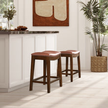 Load image into Gallery viewer, Barlow - Backless Saddle Counter Stool - Brown