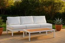 Load image into Gallery viewer, Nizuc - Outdoor Patio 3 Seat Armless Modular Sofa With White Frame