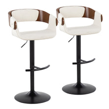 Load image into Gallery viewer, Elisa - Mid Century Modern Adjustable Barstool With Swivel & Rounded T Footrest (Set of 2)