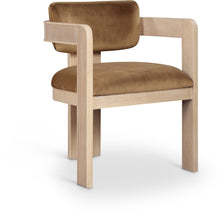 Load image into Gallery viewer, Sacha - Velvet Dining Chair With Natural Base (Set of 2) - Saddle