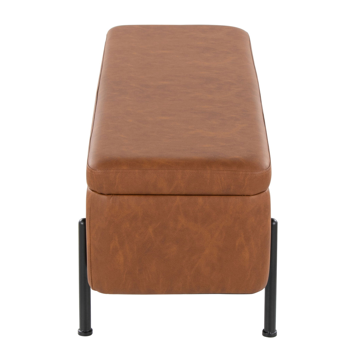 Daniella - Contemporary Storage Bench - Black / Camel - Ego Home Furniture