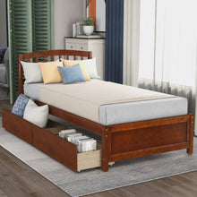 Load image into Gallery viewer, Platform Storage Bed Wood Bed Frame With Two Drawers And Headboard