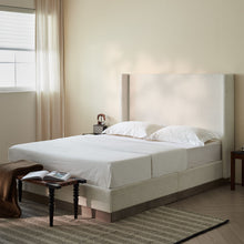 Load image into Gallery viewer, Hosford - Minimalist Upholstered Wingback Bed With Wood Base Platform