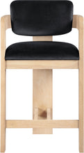 Load image into Gallery viewer, Sacha - Velvet Stool With Natural Base