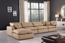 Load image into Gallery viewer, Comfy - 5 Piece Faux Leather Modular Sectional With Chaise - Tan