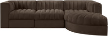 Load image into Gallery viewer, Rummi - Velvet Performance Fabric Upholstered 4 Piece Modular Sectional, With Reverse Corner Chair