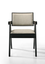 Load image into Gallery viewer, Jasper - Dining Arm Chairs With Upholstered Seat (Set of 2) - Ebony Black / Beige