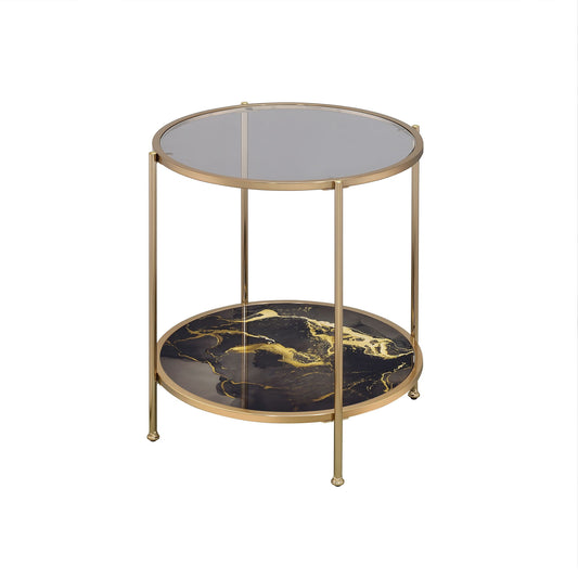 Fiorella - Marble Print Glass Table - Ego Home Furniture