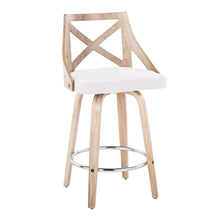 Load image into Gallery viewer, Charlotte - Farmhouse Fixed Height Counter Stool With Swivel And Round Footrest (Set of 2)
