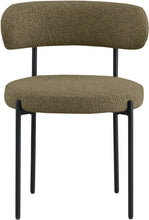 Load image into Gallery viewer, Beacon - Boucle Fabric Dining Chair With Black Legs (Set of 2) - Olive Green