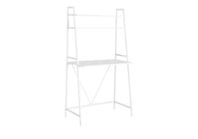 Load image into Gallery viewer, Computer Desk For Home Office, Laptop, Leaning, Storage Shelves, Contemporary & Modern - White
