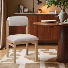 Load image into Gallery viewer, Roundhill - Fabric Dining Chair (Set of 2) - Natural Frame