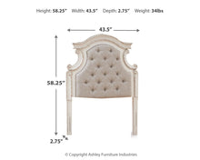 Load image into Gallery viewer, Realyn - Twin UPH Panel Headboard - Chipped White