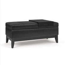 Load image into Gallery viewer, Oregon - Storage Ottoman Bench With Tray - Distressed Black