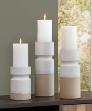 Load image into Gallery viewer, Hurston - Candle Holder Set (Set of 3) - Ivory / Brown