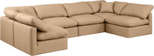 Load image into Gallery viewer, Indulge - Faux Leather 6 Piece Modular U-Shaped Sectional - Tan