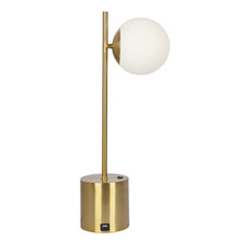 Load image into Gallery viewer, Ethereal - Modern Small Table Lamp, Desk Lamp Fixture With Globe Shade - Gold / White