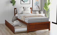 Load image into Gallery viewer, Platform Bed Wood Bed Frame With Trundle