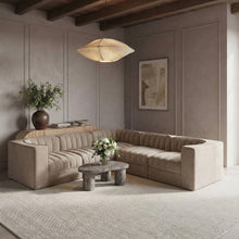 Load image into Gallery viewer, Rummi - Symmetrical Velvet Performance Fabric Upholstered 5 Piece Modular Sectional