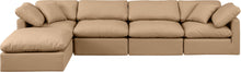 Load image into Gallery viewer, Indulge - Faux Leather 5 Piece Modular Sectional With Chaise - Tan