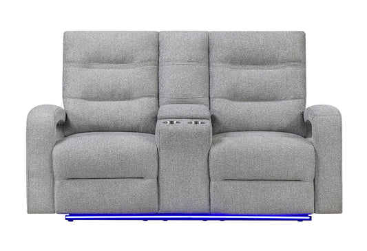 U6611 - 15 Power Reclining Sofa / Power Console Reclining Loveseat - Dark Gray