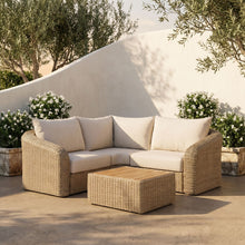 Load image into Gallery viewer, Seacrest - Olefin Water Resistant Fabric And Wicker 3 Piece Outdoor Patio Modular Sectional