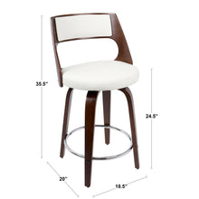 Load image into Gallery viewer, Cecina - Mid-Century Modern Fixed Height Counter Stool With Swivel And Round Footrest (Set of 2)