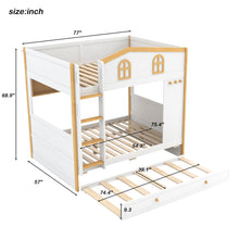 Load image into Gallery viewer, Full Over Full Bunk Bed With Storage Shelves And Trundle - White / Natural