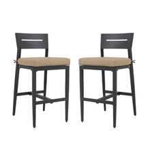 Load image into Gallery viewer, Modern Outdoor Bar Stools With Backrest And Footrest (Set of 2)