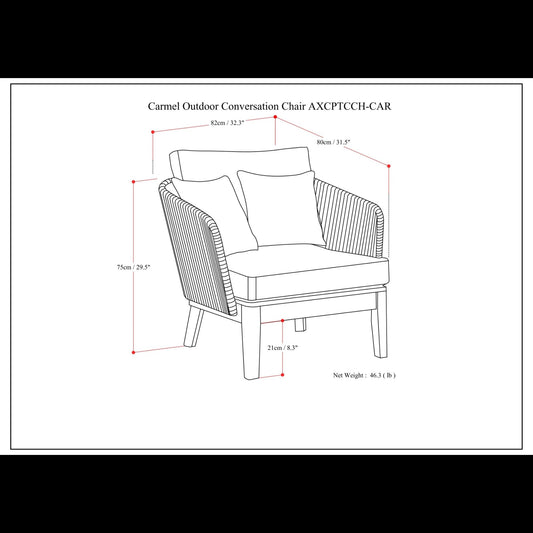 Carmel - Outdoor Conversation Chair - Gray - Ego Home Furniture