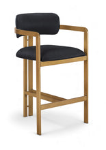 Load image into Gallery viewer, Aurum - Vegan Leather Upholstered Counter Stool With Brushed Brass Base