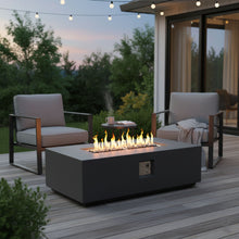 Load image into Gallery viewer, Volon - Rectangular Fire Pit Table, Propane Powered, 50,000 BTU - Light Gray