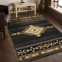Load image into Gallery viewer, Tribes - 7'10" X 10'3" Southwest Area Rug - Black