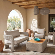 Load image into Gallery viewer, Sandbay - Olefin Water Resistant Fabric And Wicker Outdoor Patio Loveseat