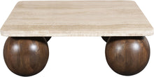 Load image into Gallery viewer, Strata - Travertine And Mango Wood Coffee Table - Brown / Beige