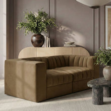 Load image into Gallery viewer, Rummi - Velvet Performance Fabric Upholstered 2 Piece Modular Loveseat