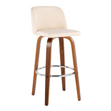 Load image into Gallery viewer, Toriano - Mid Century Modern Fixed Height, Barstool With Swivel With Round Footrest (Set of 2)