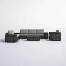 Load image into Gallery viewer, Modern Patio Rattan Sectional Set With Cushions