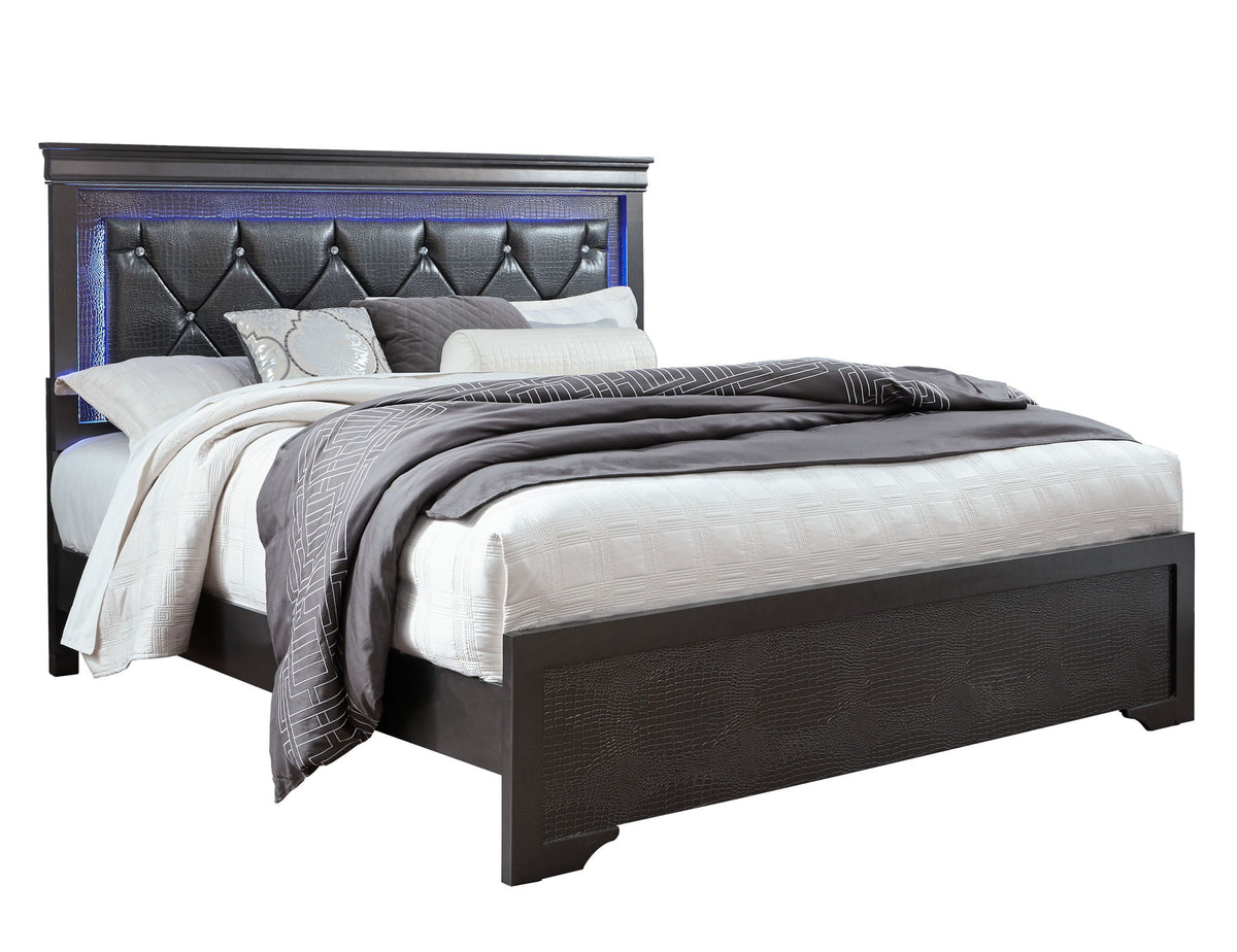 Pompei - Full Bed / Twin Bed Side Rails - Metallic Gray